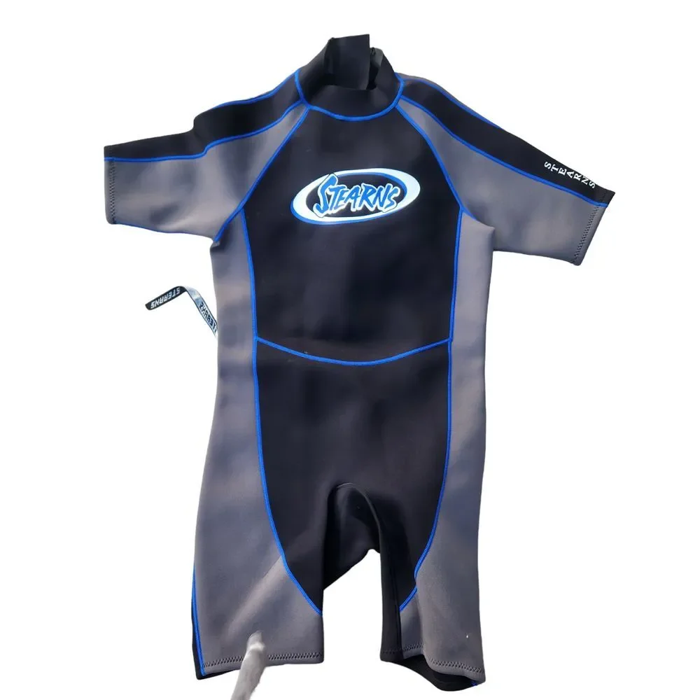 Men's Team Stearns Watersports Shorty Wetsuit Black/Gray Size L 2mm‎ Inseam 9